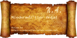 Niedermüller Antal névjegykártya